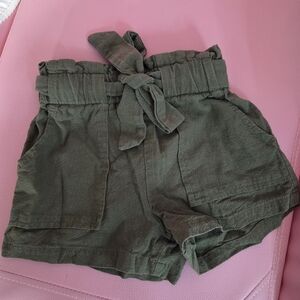 High Waist Olive Green Women's Shorts
